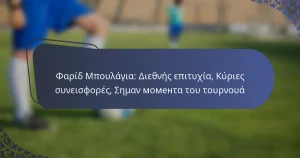 Φαρίδ Μπουλάγια: Διεθνής επιτυχία, Κύριες συνεισφορές, Σημαν моменτα του τουρνουά