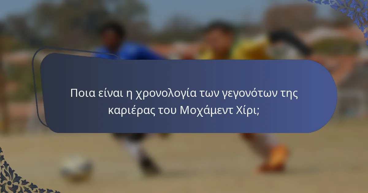 Ποια είναι η χρονολογία των γεγονότων της καριέρας του Μοχάμεντ Χίρι;